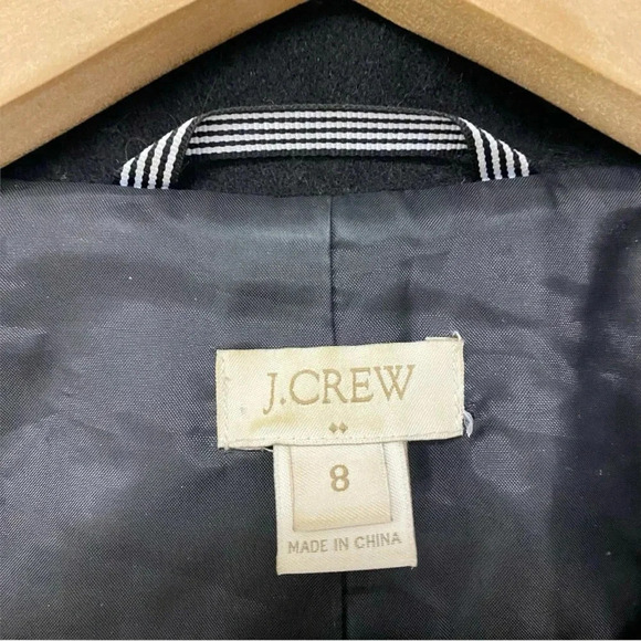 J. Crew Coat Vegan Leather Wool Black - Picture 2 of 9